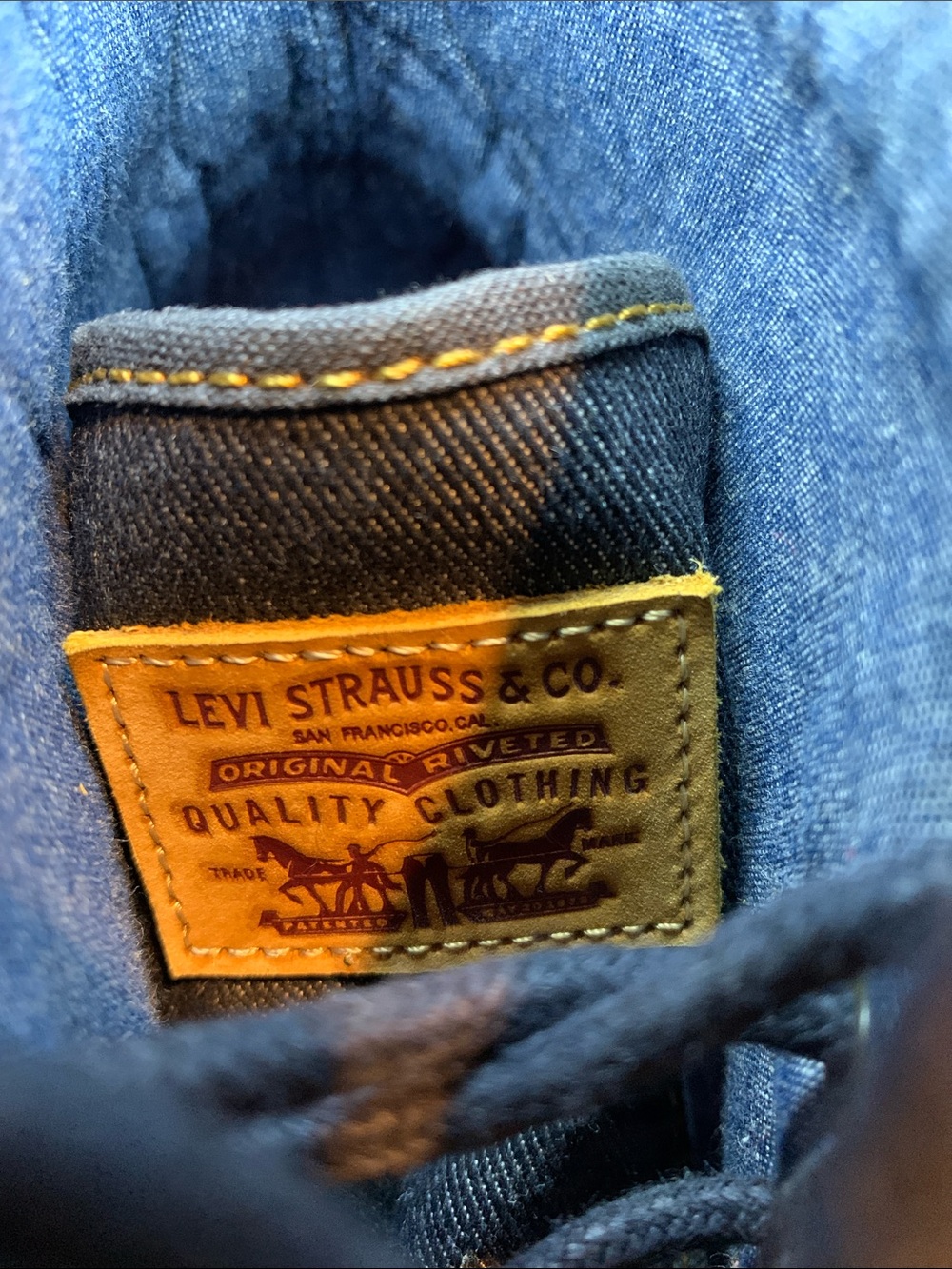 NWOT Levi's Denim and Leather Forrest Boots - Picture 2 of 11